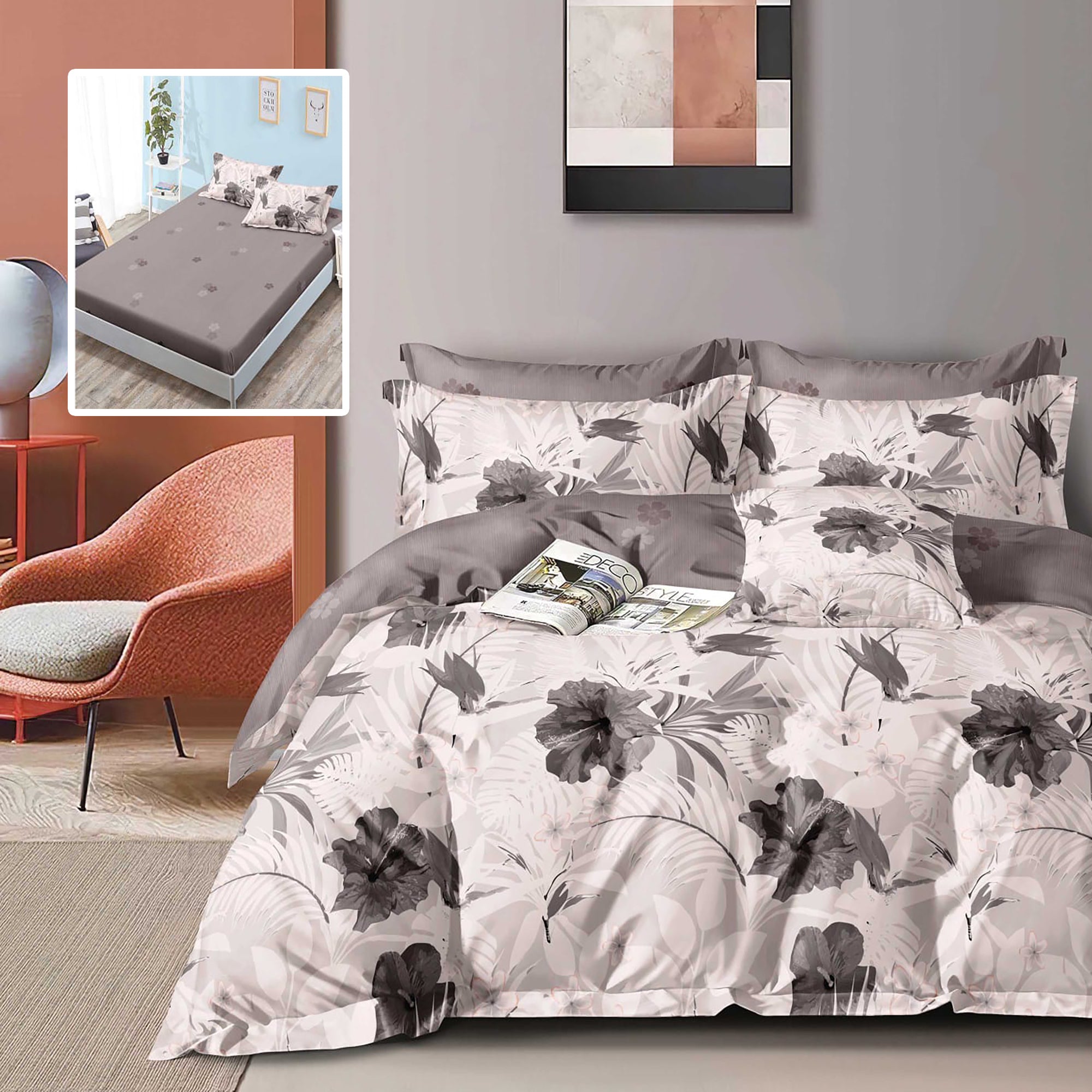 LENJERIE FINET 6 PIESE CU HUSĂ - 160x200 ȘI 180x200 (HF6P320)